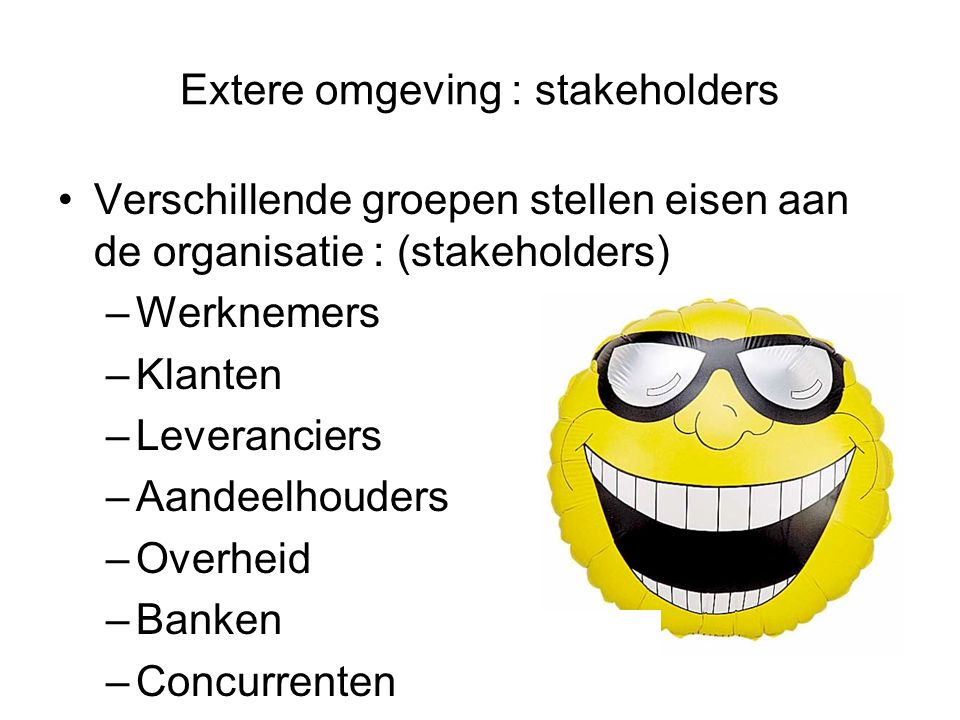 Extere omgeving : stakeholders