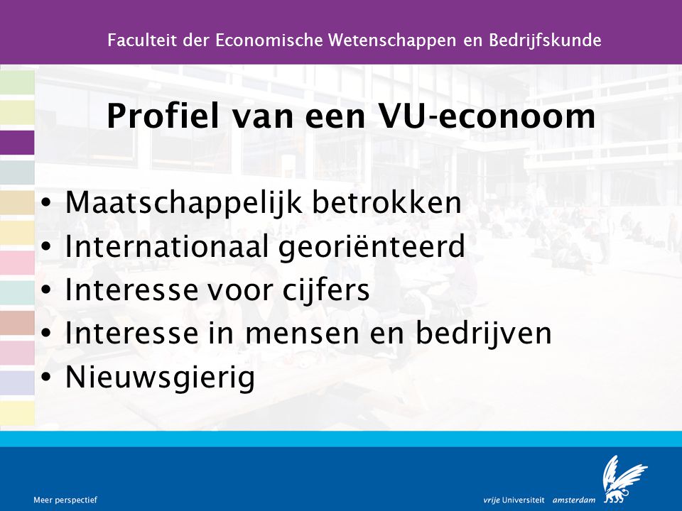 Profiel van een VU-econoom