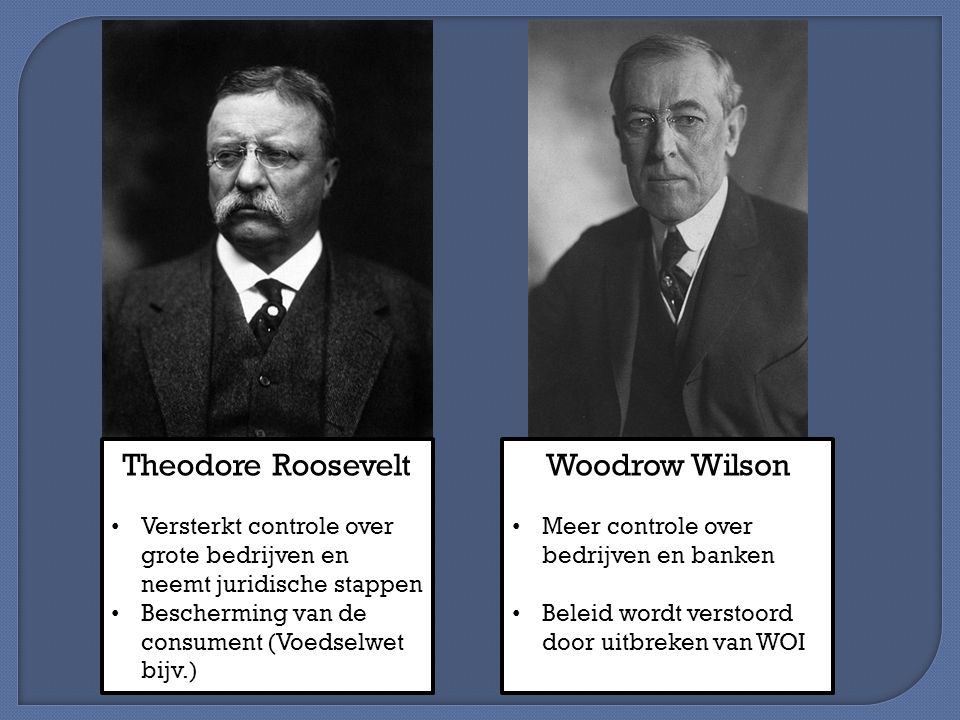 Theodore Roosevelt Woodrow Wilson