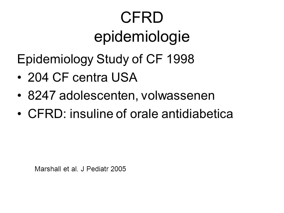 CFRD epidemiologie Epidemiology Study of CF CF centra USA