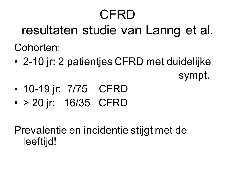 CFRD resultaten studie van Lanng et al.