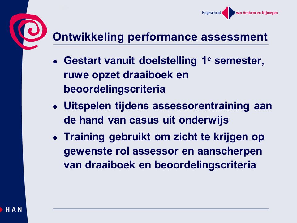 Ontwikkeling performance assessment