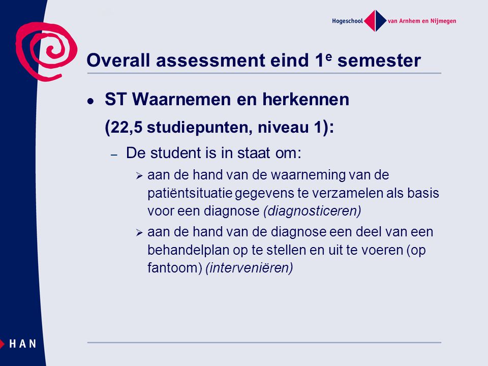 Overall assessment eind 1e semester