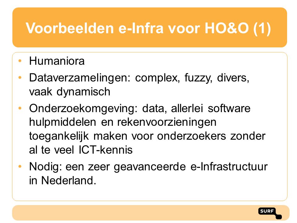 Voorbeelden e-Infra voor HO&O (1)