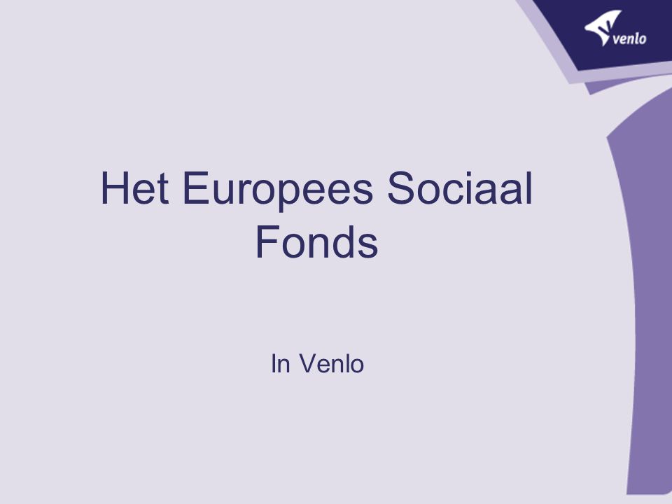 Het Europees Sociaal Fonds
