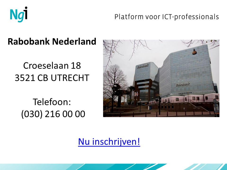Rabobank Nederland Croeselaan CB UTRECHT Telefoon: (030)