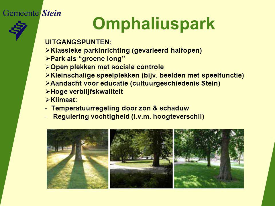 Omphaliuspark Gemeente Stein UITGANGSPUNTEN: