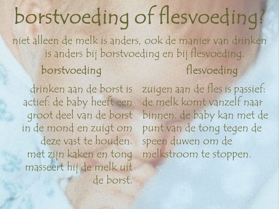 borstvoeding of flesvoeding