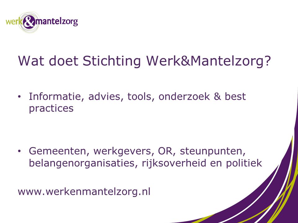 Wat doet Stichting Werk&Mantelzorg