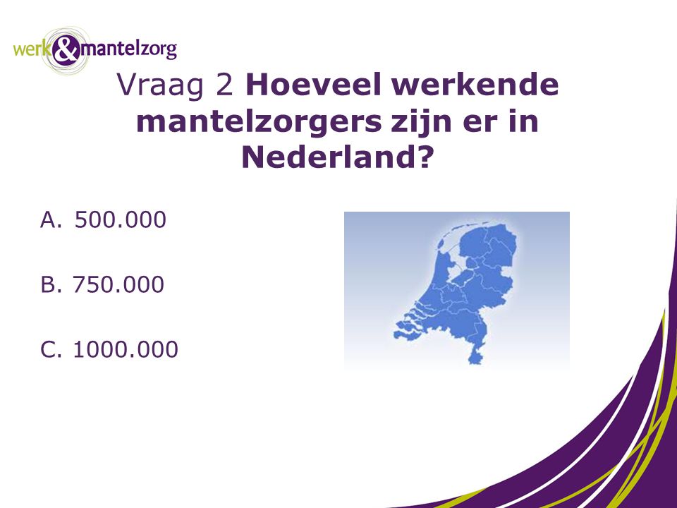 Vraag 2 Hoeveel werkende mantelzorgers zijn er in Nederland