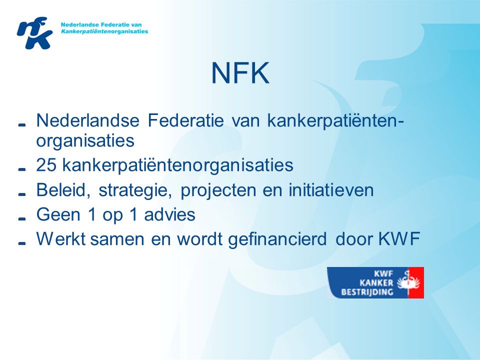 NFK Nederlandse Federatie van kankerpatiënten-organisaties