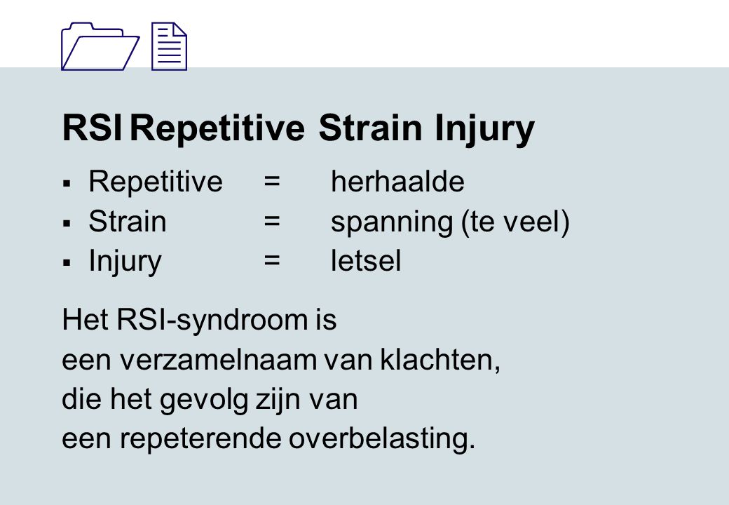 RSI Repetitive Strain Injury