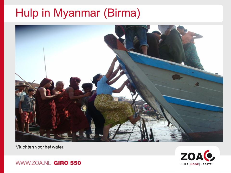 Hulp in Myanmar (Birma)