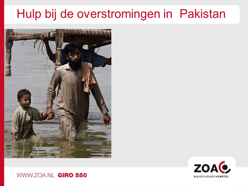 Hulp bij de overstromingen in Pakistan