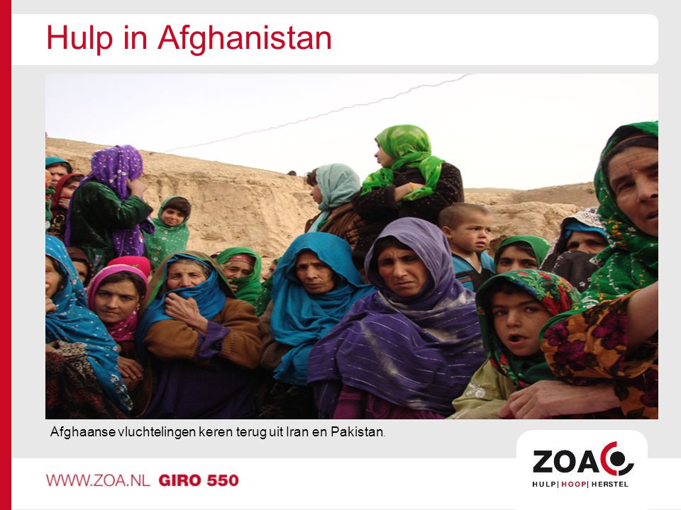 Hulp in Afghanistan Afghaanse vluchtelingen keren terug uit Iran en Pakistan.