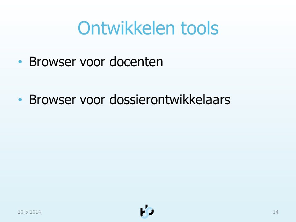 Ontwikkelen tools Browser voor docenten