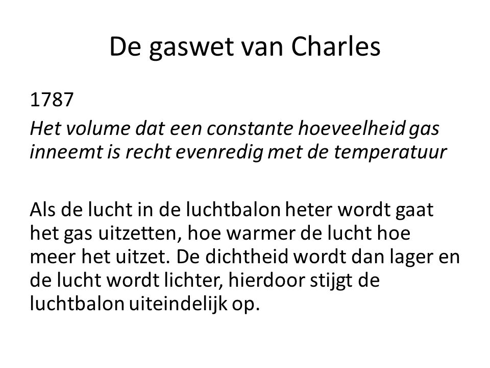 De gaswet van Charles