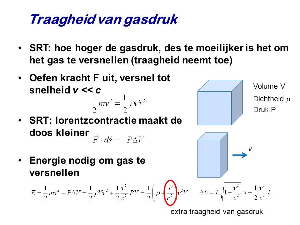 Traagheid van gasdruk SRT: hoe hoger de gasdruk, des te moeilijker is het om het gas te versnellen (traagheid neemt toe)