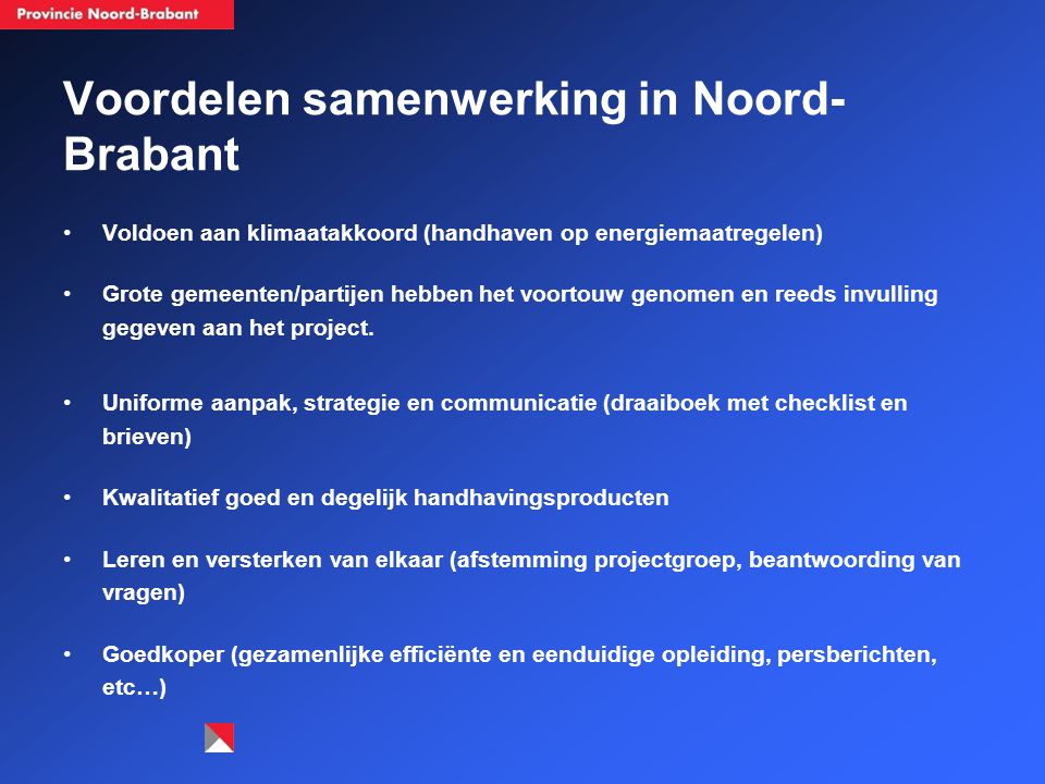 Voordelen samenwerking in Noord-Brabant