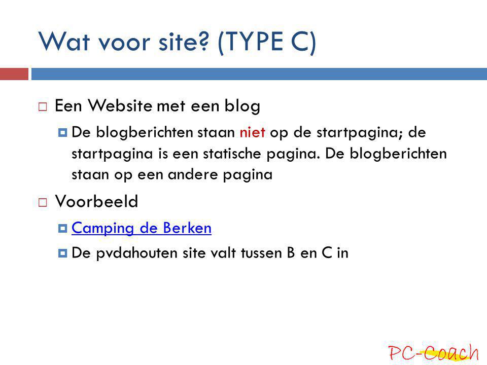 Wat voor site (TYPE C) Een Website met een blog Voorbeeld