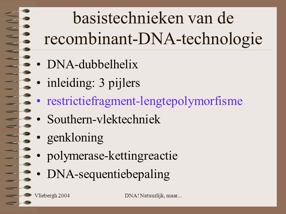 basistechnieken van de recombinant-DNA-technologie