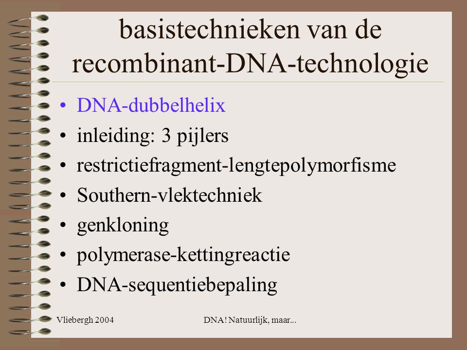 basistechnieken van de recombinant-DNA-technologie