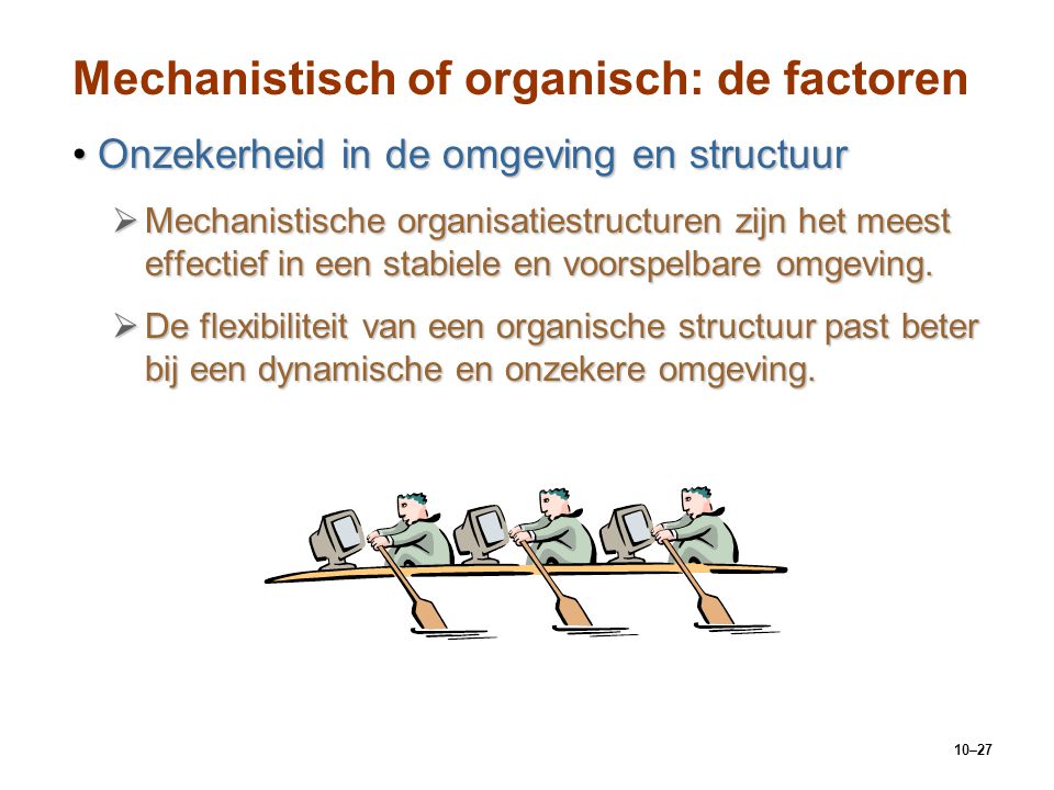 Mechanistisch of organisch: de factoren