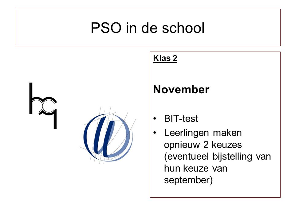 PSO in de school November BIT-test