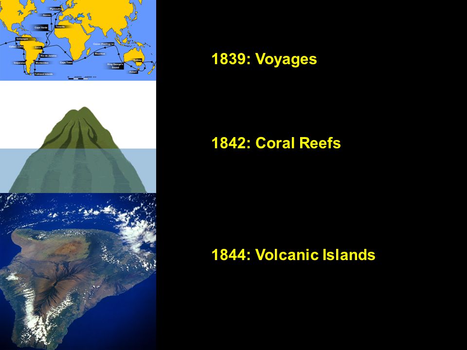 1839: Voyages 1842: Coral Reefs 1844: Volcanic Islands