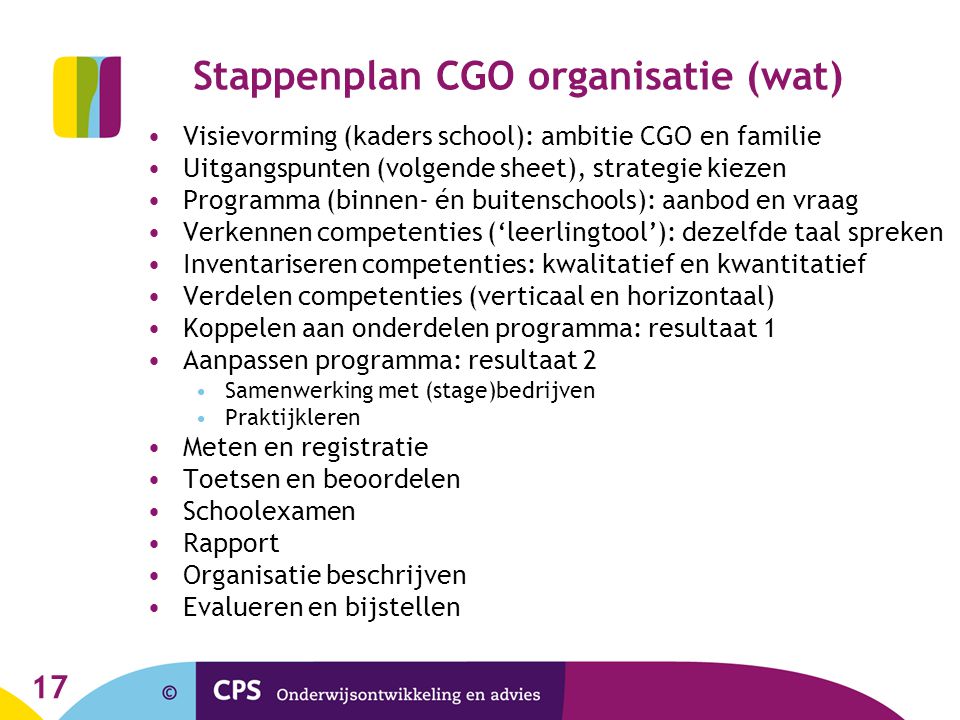 Stappenplan CGO organisatie (wat)