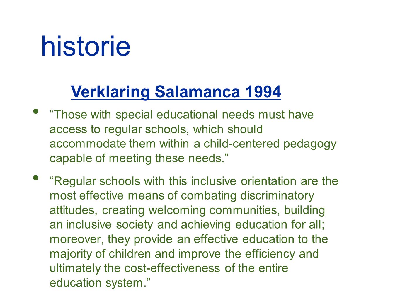 historie Verklaring Salamanca 1994