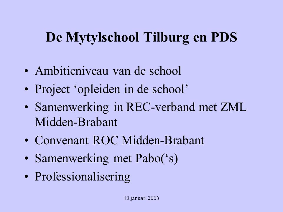De Mytylschool Tilburg en PDS