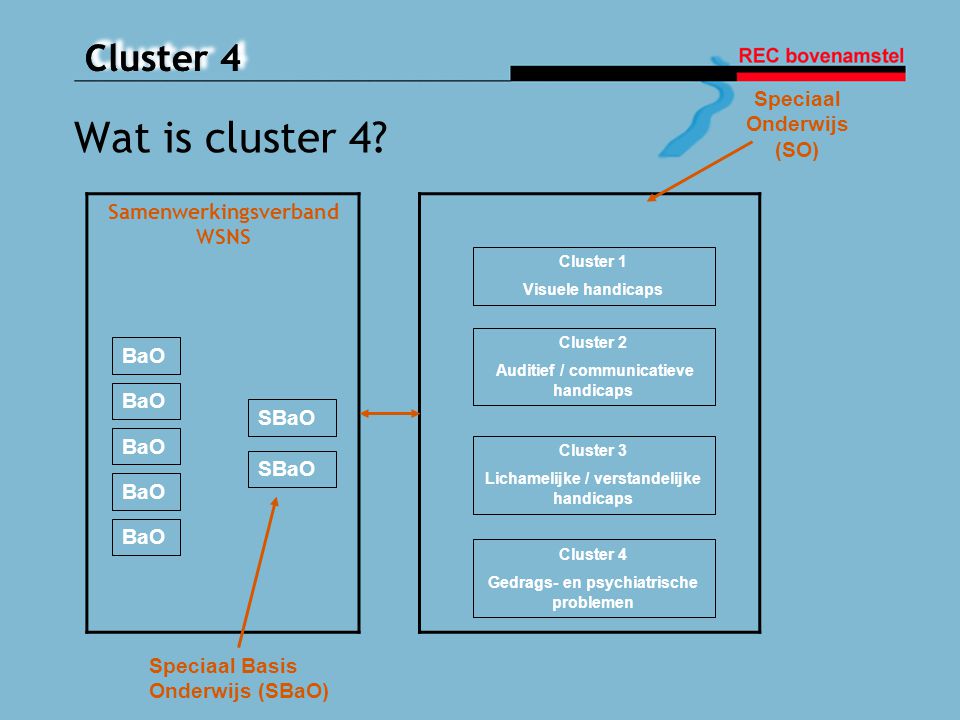 Wat is cluster 4 Speciaal Onderwijs (SO) Samenwerkingsverband WSNS