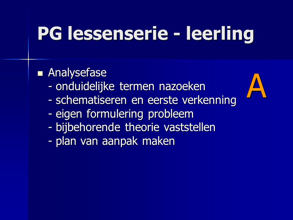 PG lessenserie - leerling