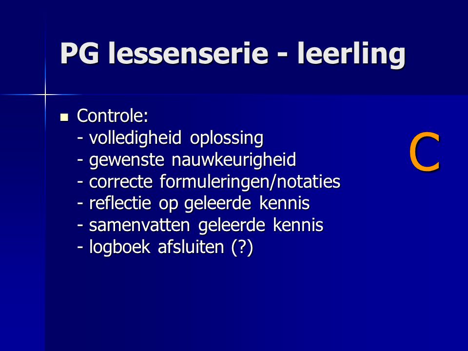 PG lessenserie - leerling