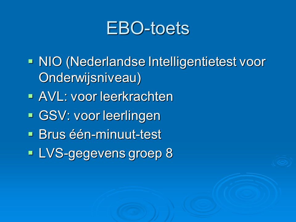 EBO-toets NIO (Nederlandse Intelligentietest voor Onderwijsniveau)