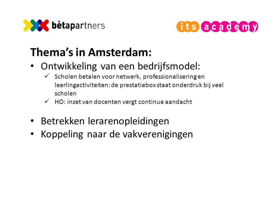 Thema’s in Amsterdam: Ontwikkeling van een bedrijfsmodel: