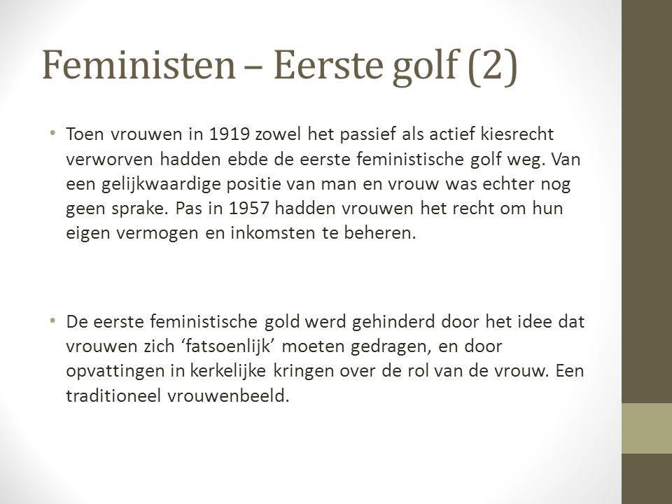 Feministen – Eerste golf (2)