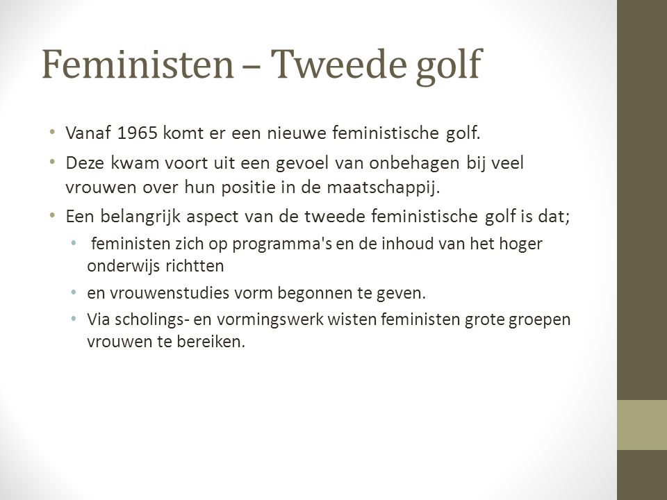 Feministen – Tweede golf