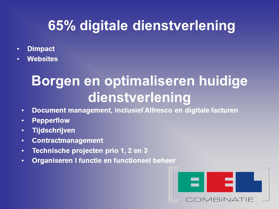 65% digitale dienstverlening