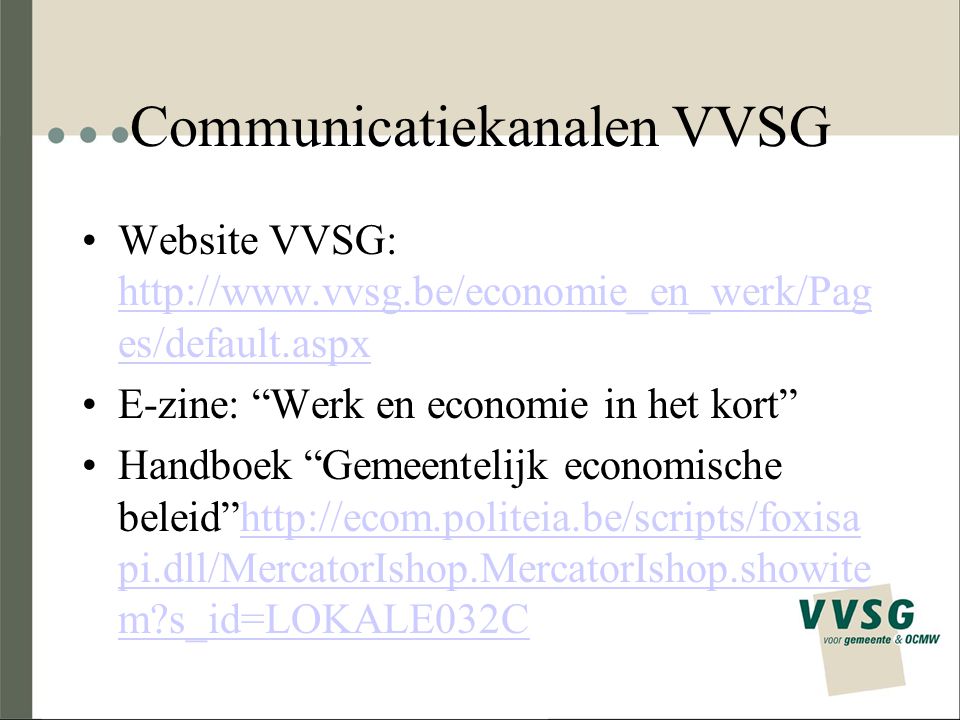 Communicatiekanalen VVSG