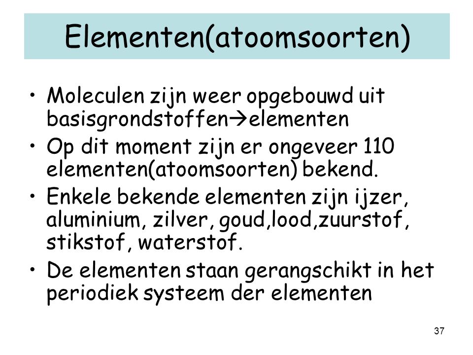 Elementen(atoomsoorten)
