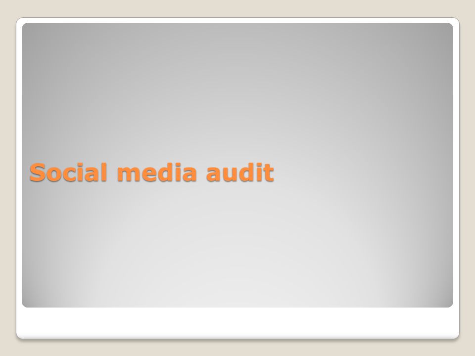 Social media audit