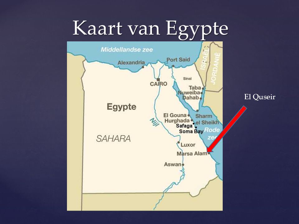 Kaart van Egypte El Quseir