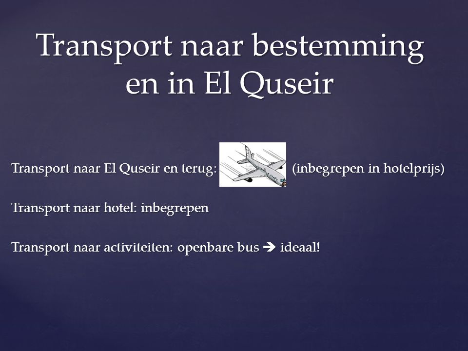 Transport naar bestemming en in El Quseir