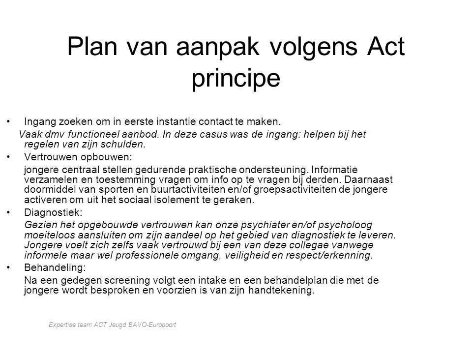 Plan van aanpak volgens Act principe