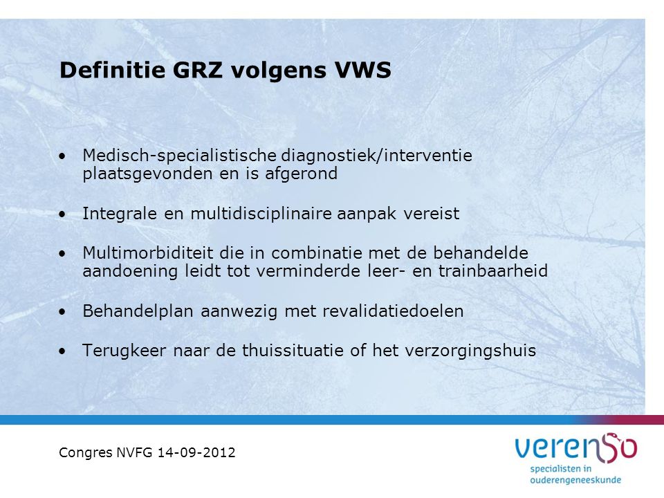 Definitie GRZ volgens VWS