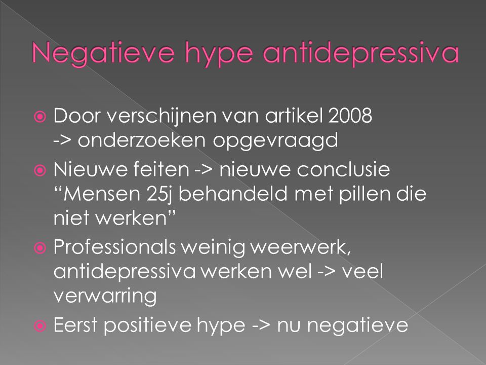 Negatieve hype antidepressiva