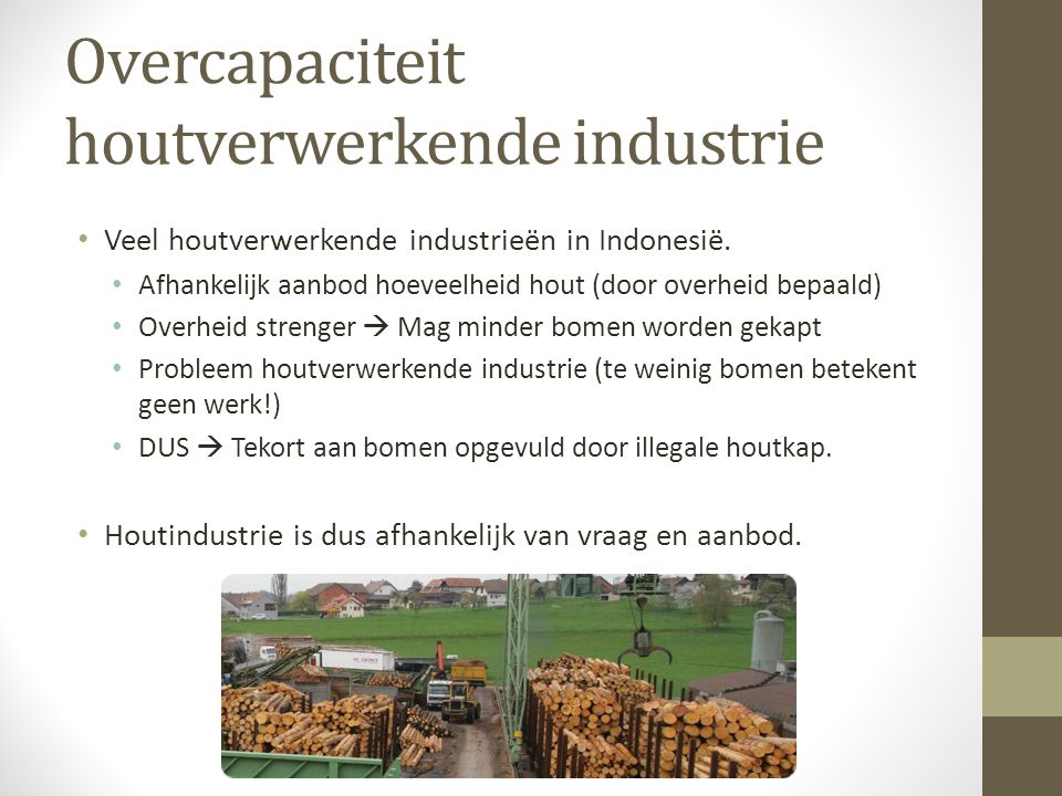 Overcapaciteit houtverwerkende industrie