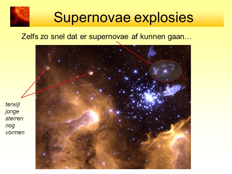 Supernovae explosies Zelfs zo snel dat er supernovae af kunnen gaan…